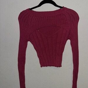 Aeropostale Pink Ribbed Knit Sweater